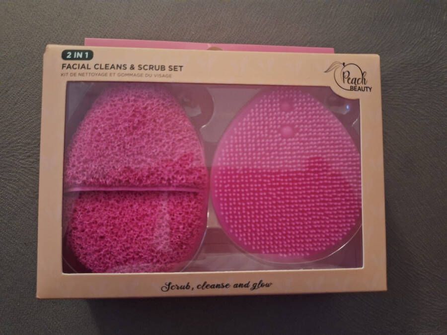 Peach Beauty gezichtsreiniging en scrubset