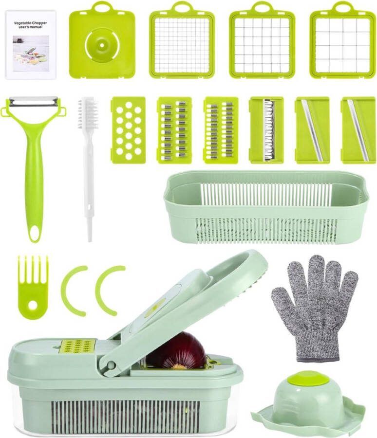 PEAM 18-in-1 Professionele Groentesnijder Multifunctionele Mandoline Met Ei Separator Ideaal Voor Aardappelen Uien Tomaten En Knoflook