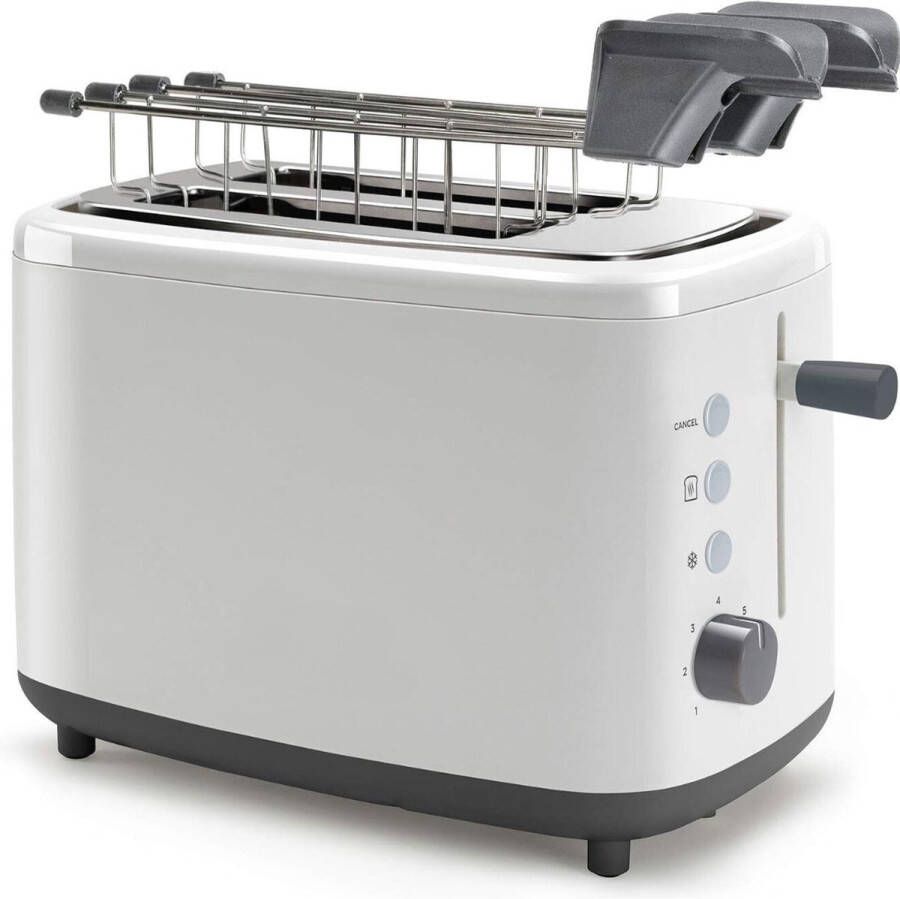 PEAM Broodrooster Verfijnde Broodrooster met 2 Brede Gleuven 7 Roosterniveaus & Verwijderbaar Tangsysteem Geniet van Perfecte Toastmomenten!