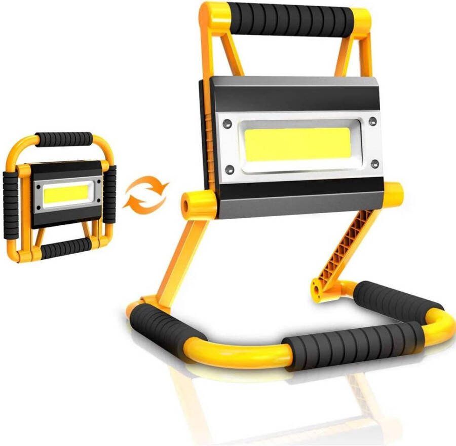 PEAM Draagbare Werk- en Kampeerlamp met Opvouwbare Flood Light 360° Rotatie Oplaadbare 20W LED 4400mAh Power Bank en Noodverlichtingsfunctie