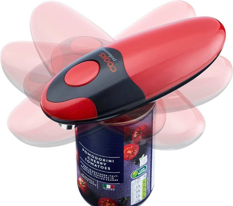 PEAM Elektrische Draadloze Blikopener Voor Artritische Handen One Touch Design in Rood En Zwart Handsfree Automatische Bedieningsfunctie