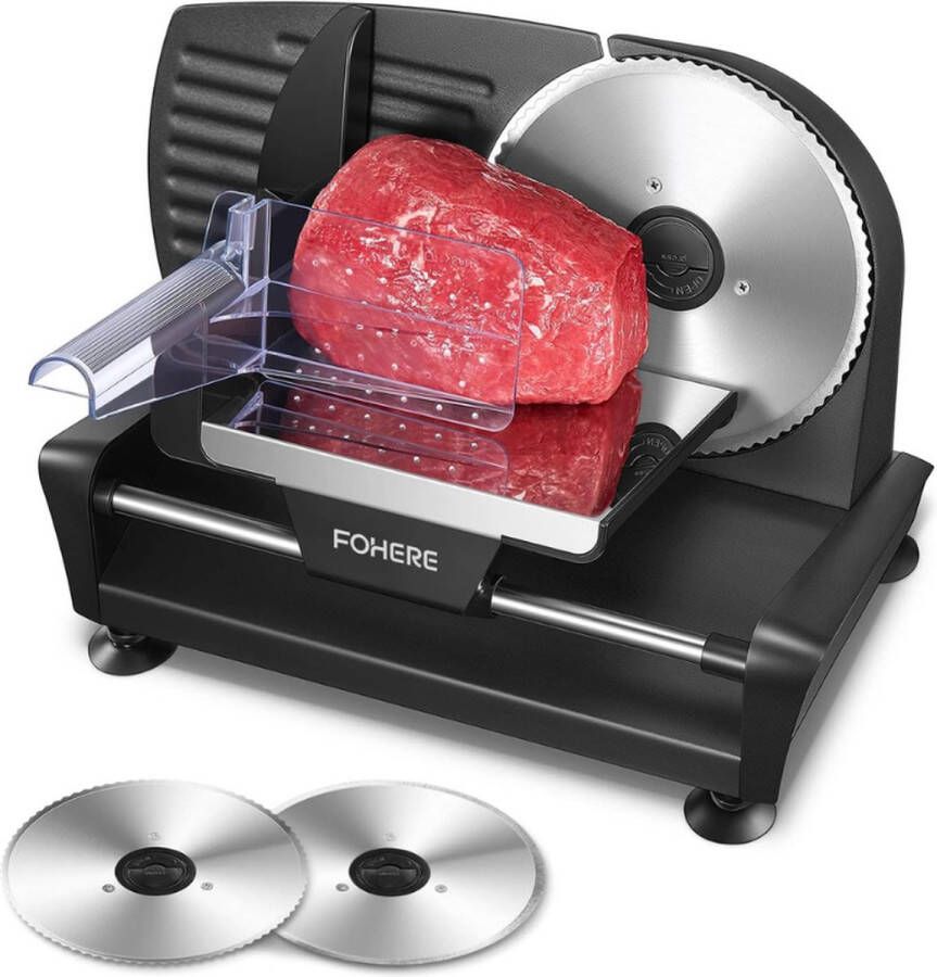 PEAM Elektrische Snijmachine 200W Professionele Broodsnijder Met Afneembaar 19 cm Lemmet Instelbare Dikte 0-15 mm Veilig Voor Vlees Ham Brood & Fruit