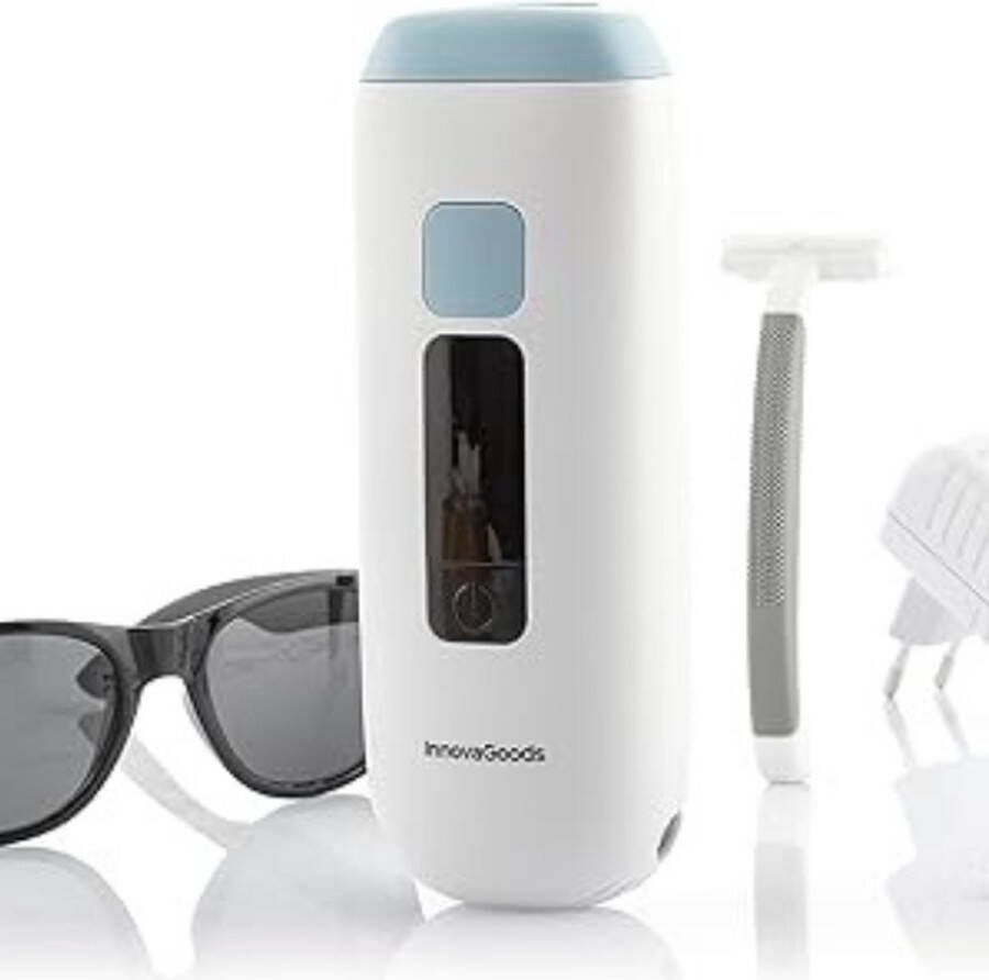 PEAM Epilator Pijnloze Permanente Haarverwijdering Epilator met 5 Intensiteitsniveaus. Veilig en Effectief Inclusief Accessoires Geschikt voor Alle Lichaamsdelen. Blauw en Wit Design