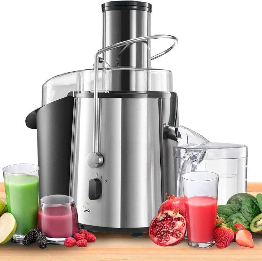 PEAM Juicer MightySqueeze Pro High-Power Juicer 850 W 2 Snelheden Breed Mondstuk (75 mm) Antislip Basis Voor het Ultieme Versgeperste Sinaasappel- en Citrussap Genot!