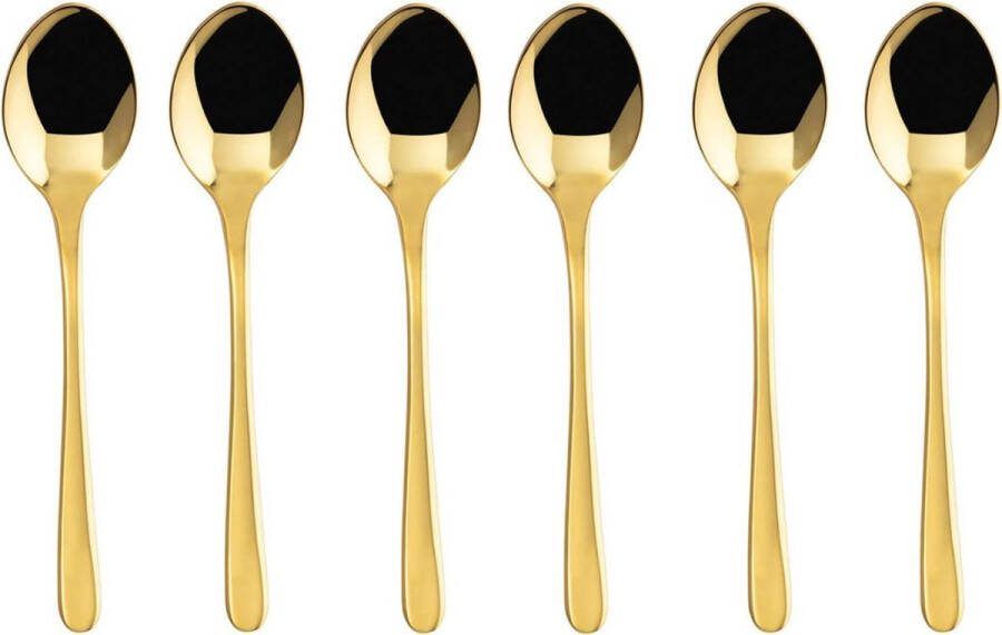 PEAM Koffielepels Gouden Koffieplezier Lepelset 6 Stuks Oro Gold Collection Verfijnde Elegantie voor Jouw Koffiemomenten!