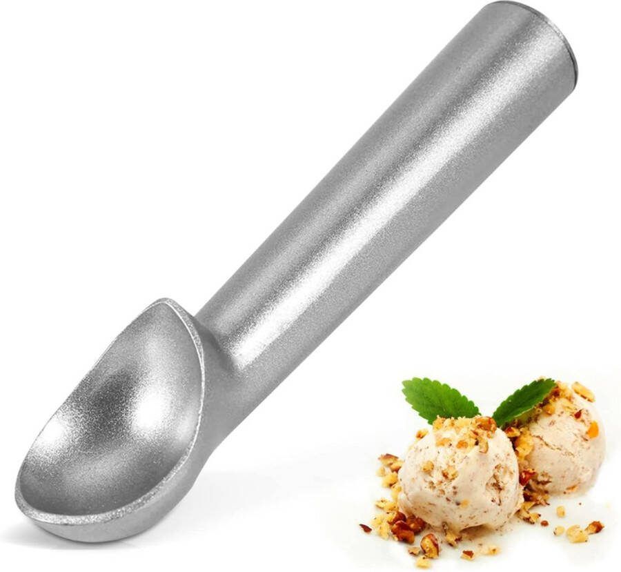 PEAM Metalen IJsschep Met Antiaanbaklaag Sorbet- en Gelatoschep (7x1 6 inch Mat Zilver)