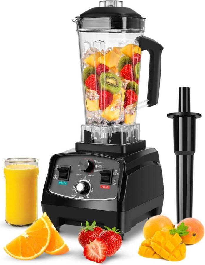 PEAM Mixer Krachtige Professionele Smoothiemaker 2000W 2 Liter Variabele Snelheid