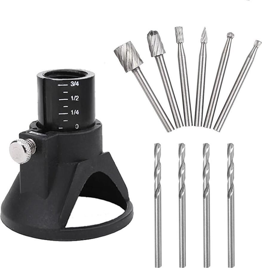 PEAM ANCLLO 11-Delige Rotatieve Multi-tool Gids Accessoireset: Router & Boor Accessoires Voor Precisiewerk