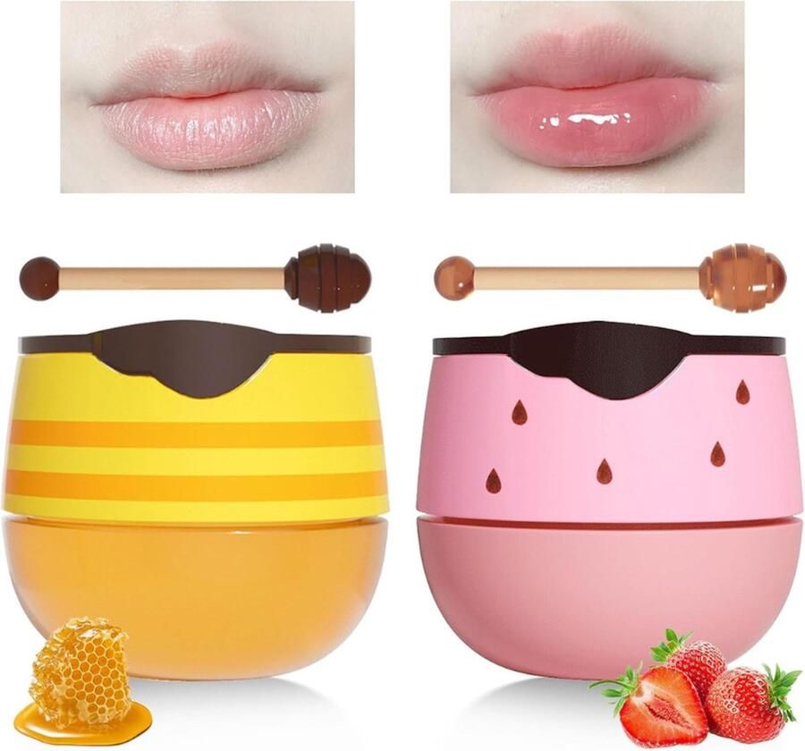 PEAM Honing Lippenbalsem & Hydraterend Lippenmasker – Dag & Nacht Verzorging Tegen Droge Gebarsten Lippen En Liprimpels – Peeling En Preventie