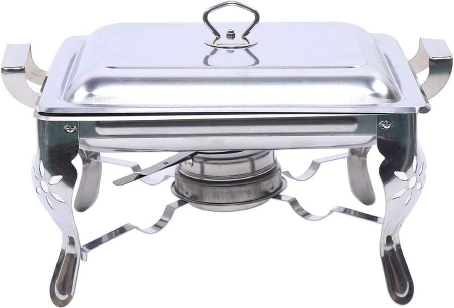 PEAM Warmhoudplaat L Rechthoekige Chafing Dish Set Roestvrij Staal Voedselwarmer voor Feesten & Buffetten