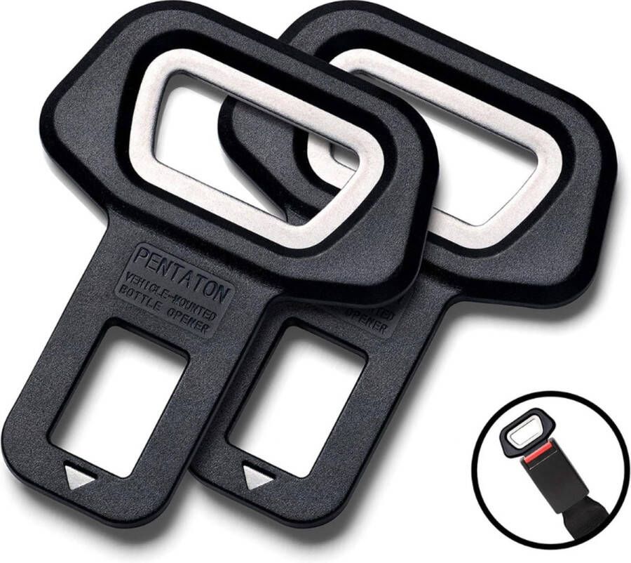 PEAM Pentaton Anti Gordelalarm Met Ingebouwde Flesopener – 2 Stuks Gordeladapter En Zit-Alarm Stopper