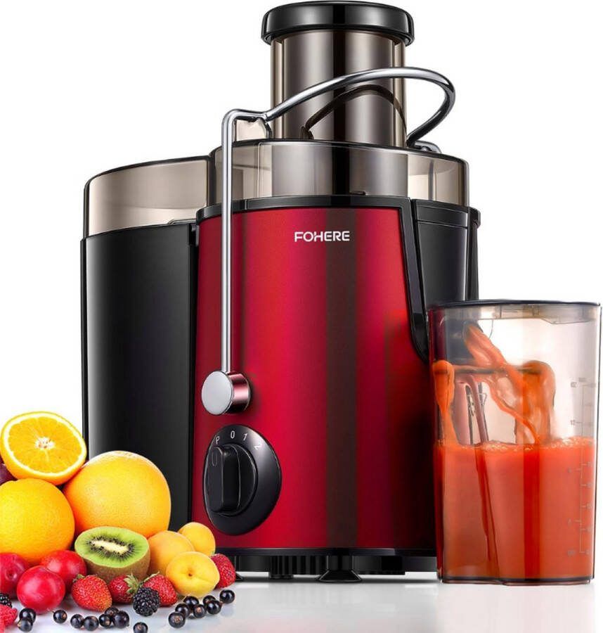 PEAM Roestvrijstalen Sapcentrifuge 400W – 3 Snelheden Met Anti-Druppelfunctie voor Groenten En Fruit – Inclusief Borstel En Gemakkelijk tTe Reinigen