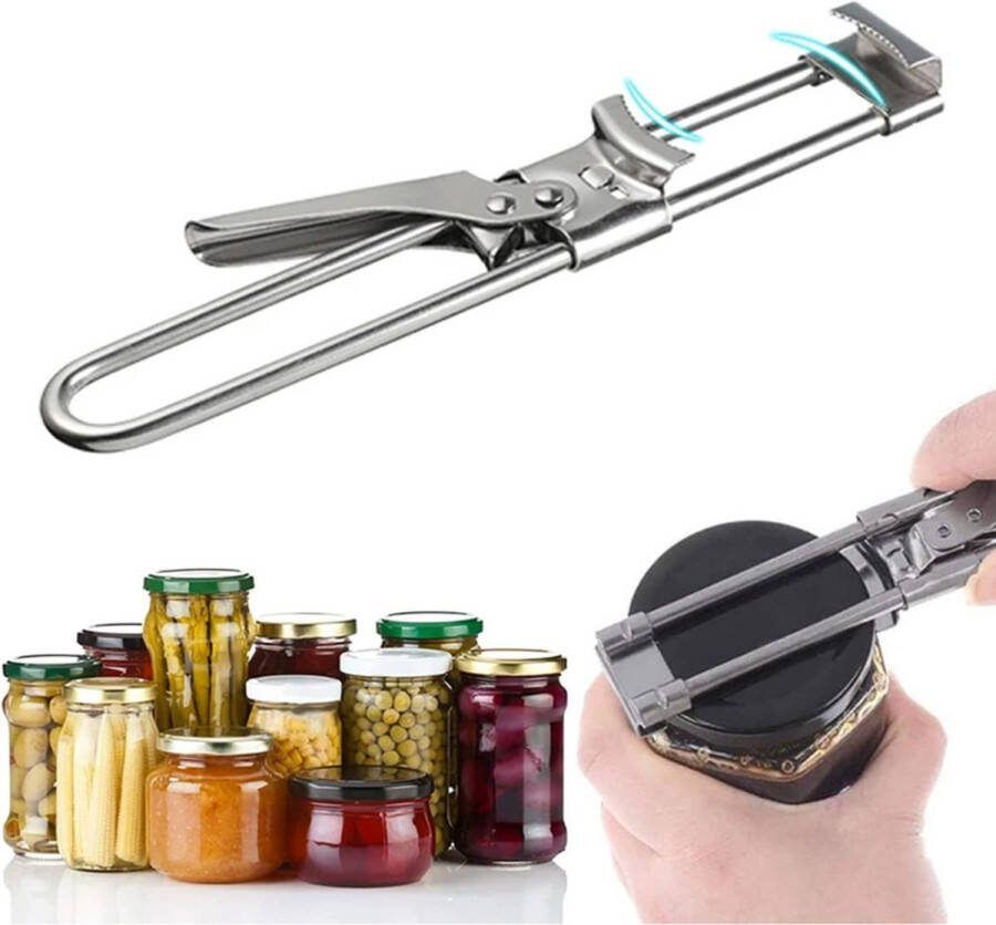 PEAM Verstelbare Pot- En Blikopener Handmatige Antislip Flesopener Voor Makkelijk Verwijderen Van Hardnekkige Deksels Eenvoudige Grijper Voor Senioren