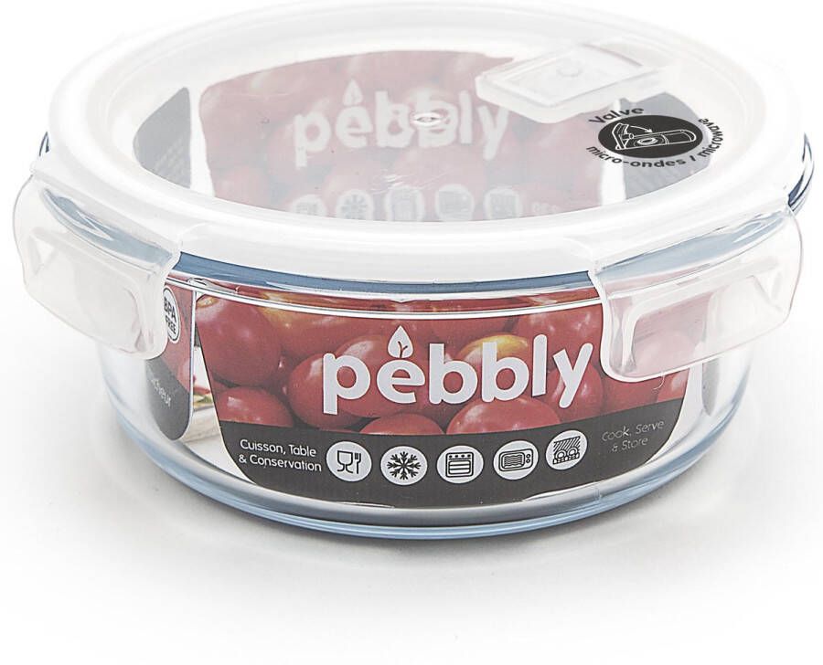 Pebbly Vershoudbox. Borosilicaat Glas Rond 950 ml