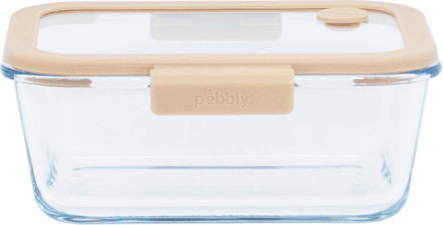 Pebbly Vershouddoos met Glazen Vacuüm Deksel 800 ml Borosilicaatglas Transparant