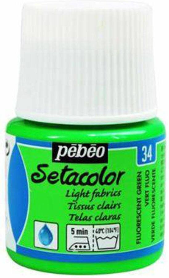 Pébéo Setacolor Fluoriserend Groene Textielverf 45ml textielverf voor lichte stoffen
