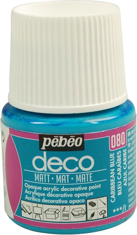 Pebeo Verf Caribisch blauw acryl mat 45 ml Pébéo