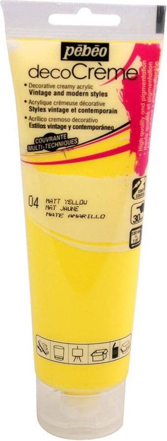 Pébéo Verf geel acryl mat 120 ml