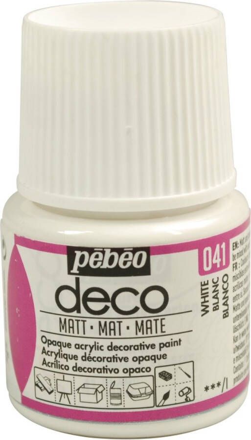 Pébéo Verf wit acryl mat dekkend 45 ml déco