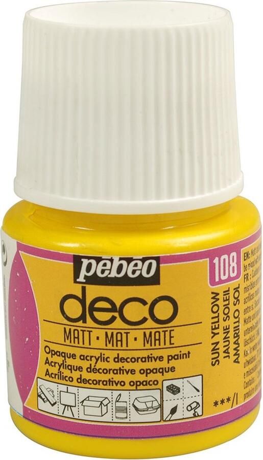 Pebeo Verf zonnegeel acryl mat 45 ml Pébéo