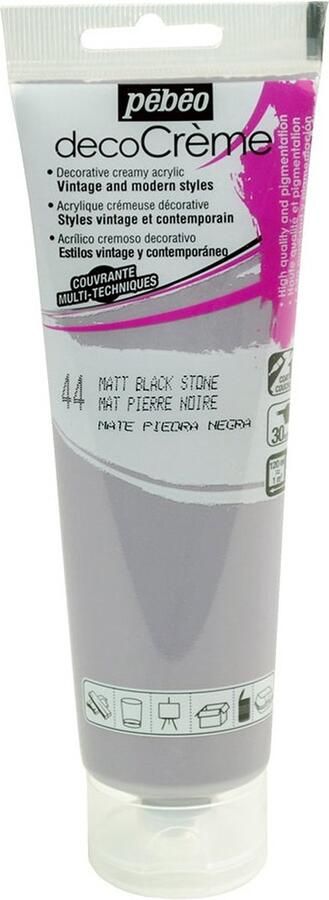 Pébéo Verf zwart steen acryl mat 120 ml
