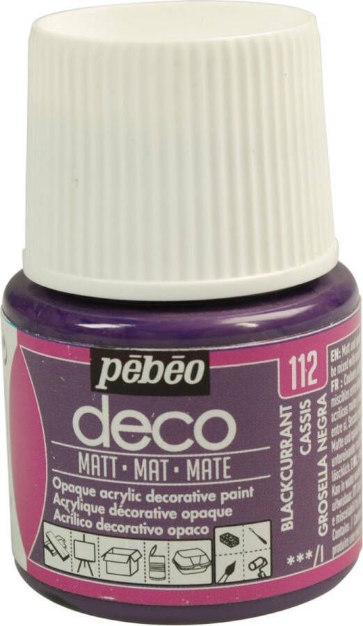 Pébéo Verf zwarte bes acryl mat dekkend 45 ml déco