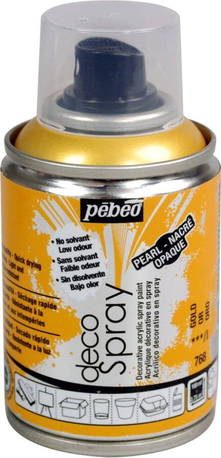 Pebeo Verf goud acryl mat in spuitbus 100 ml Pébéo