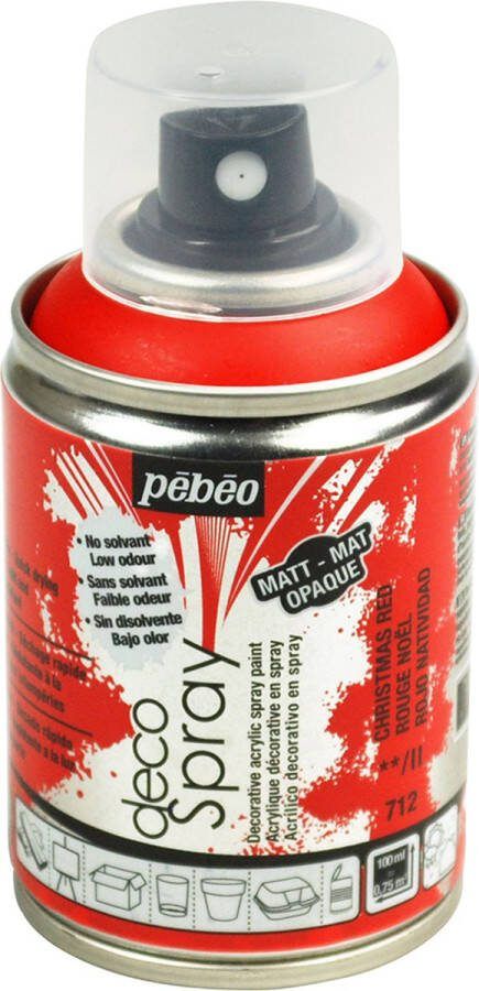 Pebeo Verf Kerstmisrood- acryl mat in spuitbus 100 ml Pébéo