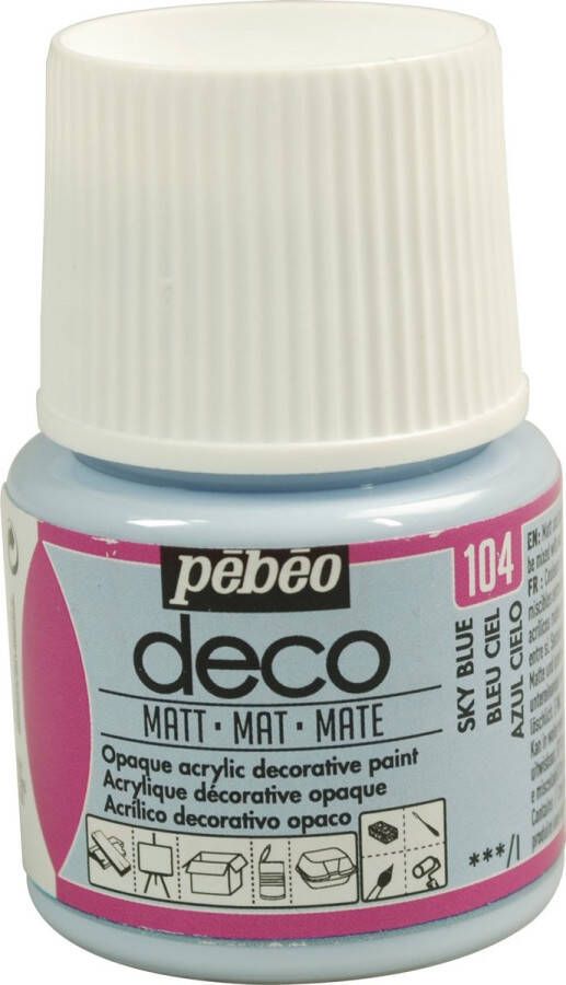 Pebeo Verf lichtblauw acryl mat opaque 45 ml déco Pébéo