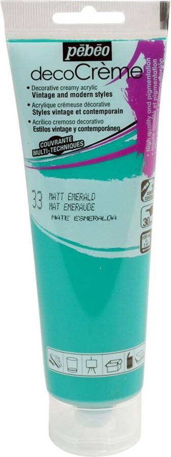 Pebeo Verf smaragd acryl mat 120 ml Pébéo