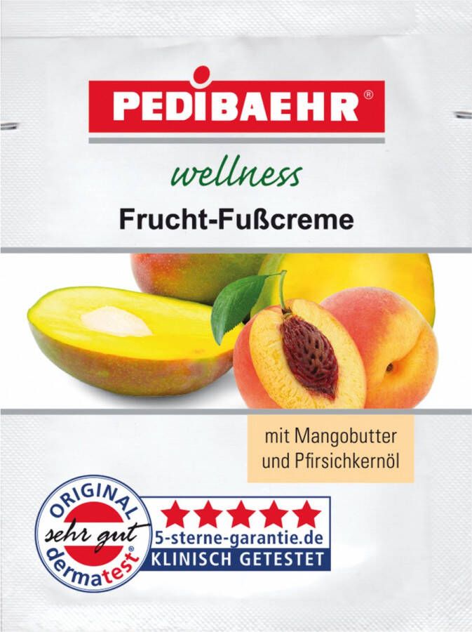 Pedibaehr Voetcrème Mango-Perzik 10977 Sachet 2ml Wellness Vegan