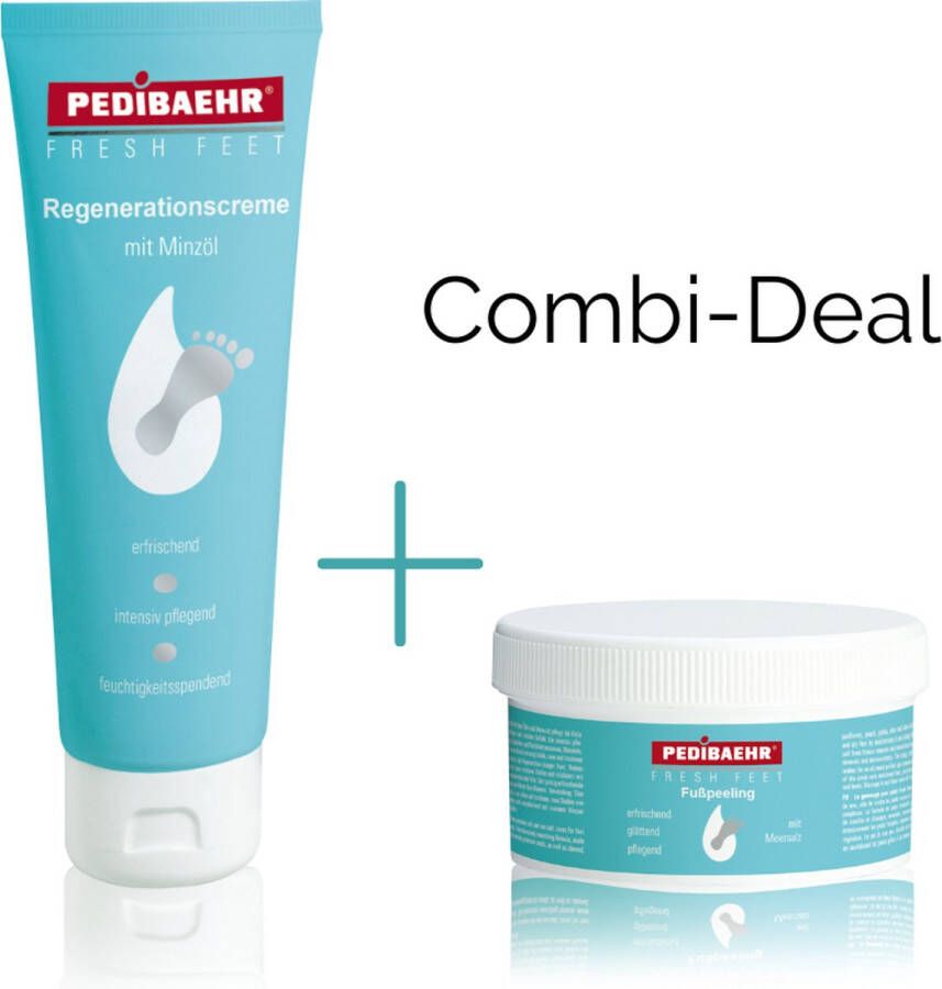 Pedibaehr Voordeelverpakking Voetcrème Voetpeeling Combi Deal Regeneratiecrème 11267 11328 Fresh Feet