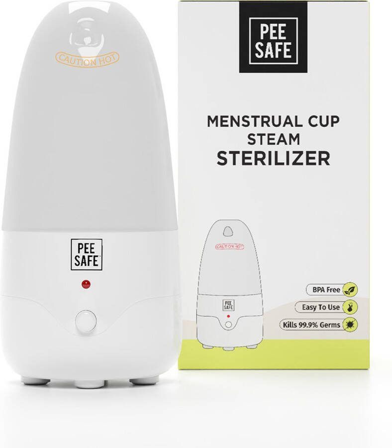 Pee Safe Menstruatiecup Stoom Sterilisator behalve voor cups ook voor discs en erotische intieme speeltjes. (Nu standaard geleverd met een wereld- reisstekker.)