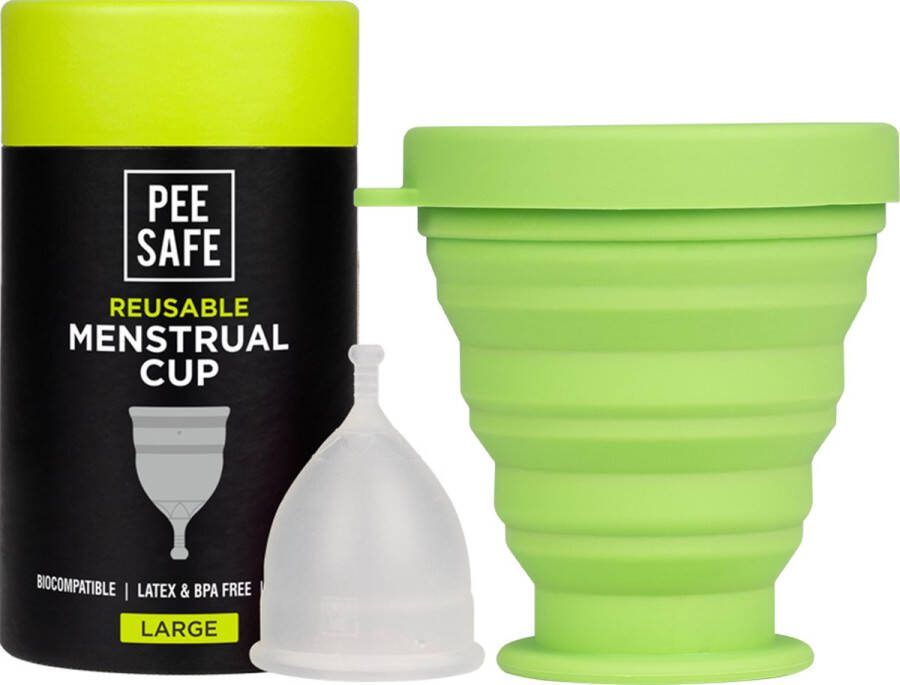 Pee Safe BodyWell: Menstruatiecup Large inclusief Sterilisator Houder (behalve voor cups ook voor discs te gebruiken)