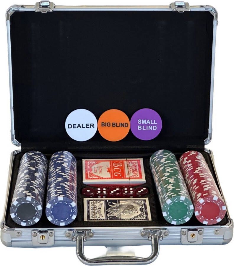 PEGASI pokerset 200 chips koffer Texas Hold'em Poker Set Pokerkoffer Koffer voor Pokeren