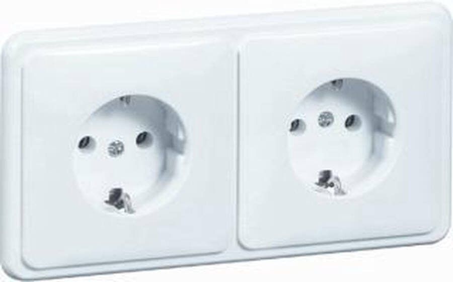PEHA STANDARD wcd 2-voudig met ra insteek incl. inline afdekraam wit