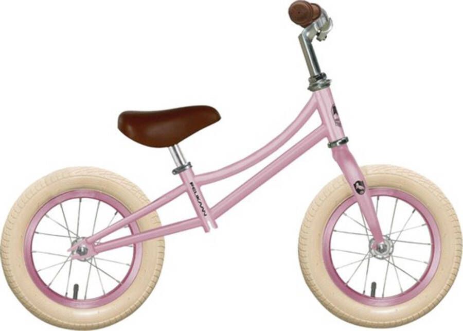 Pelikaan Kinderfiets Model: Loopfiets Framemaat: 16 cm Staal Roze Rubberen luchtbanden Max zadelhoogte: 34 cm