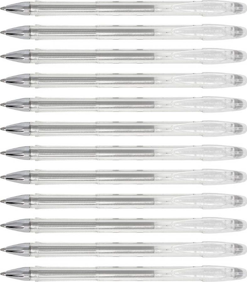 Penac Gelpen FX-3- Zilver 0.8mm Metallic Zilveren Inkt Balpen 12 stuks