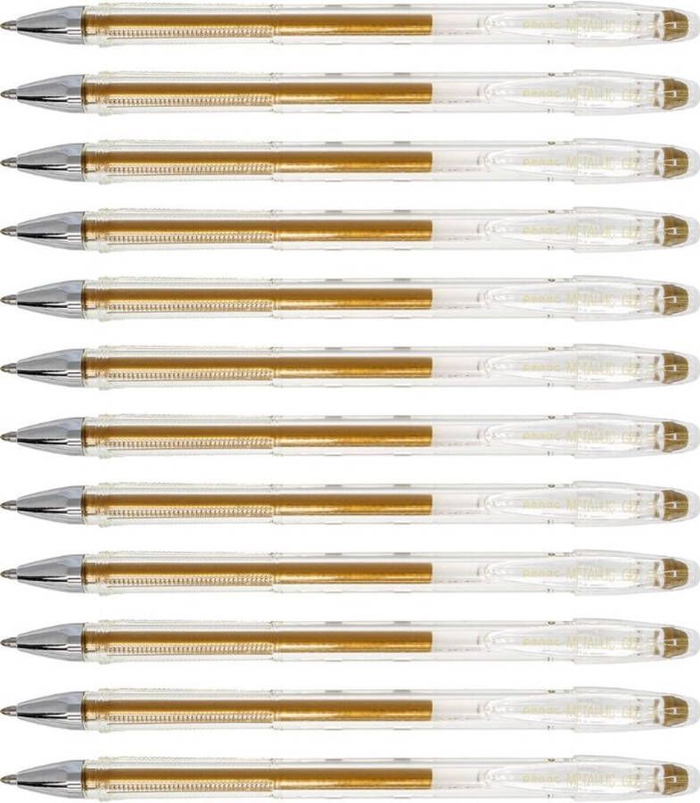 Penac gelpen Goud FX-3 0.8mm Metallic Gouden Inkt Balpen 12 stuks