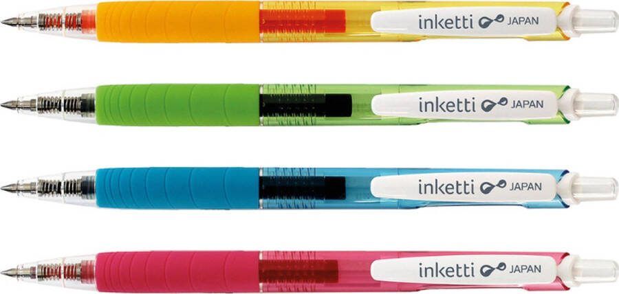 Penac Gelpennen Inketti 0.5mm 4 Kleuren Roze Blauw Groen Geel