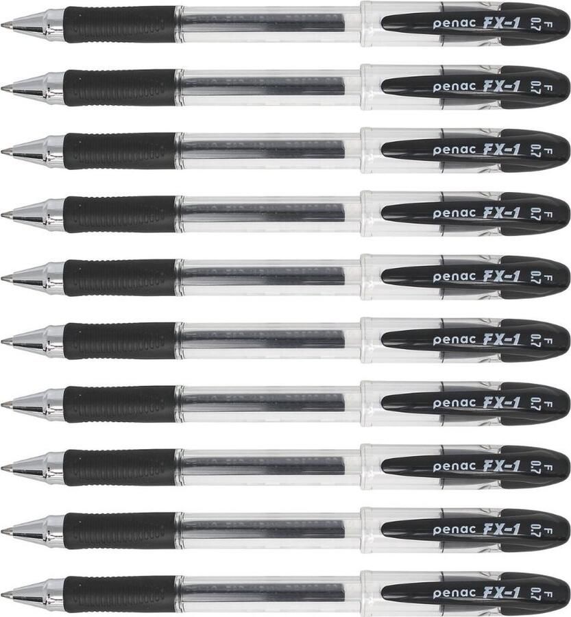 Penac FX-1 12 Pack Gel Pen 0.7mm Zwarte Inkt