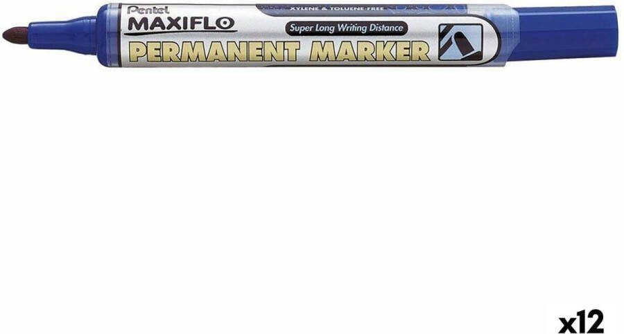 Pentel Viltstift nlf50 maxiflo rond 1.5-3mm blauw 12 stuks