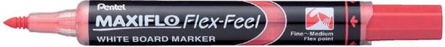 Pentel Viltstift MWL5SBF Maxiflo whiteboard rood 1-5mm 12 stuks