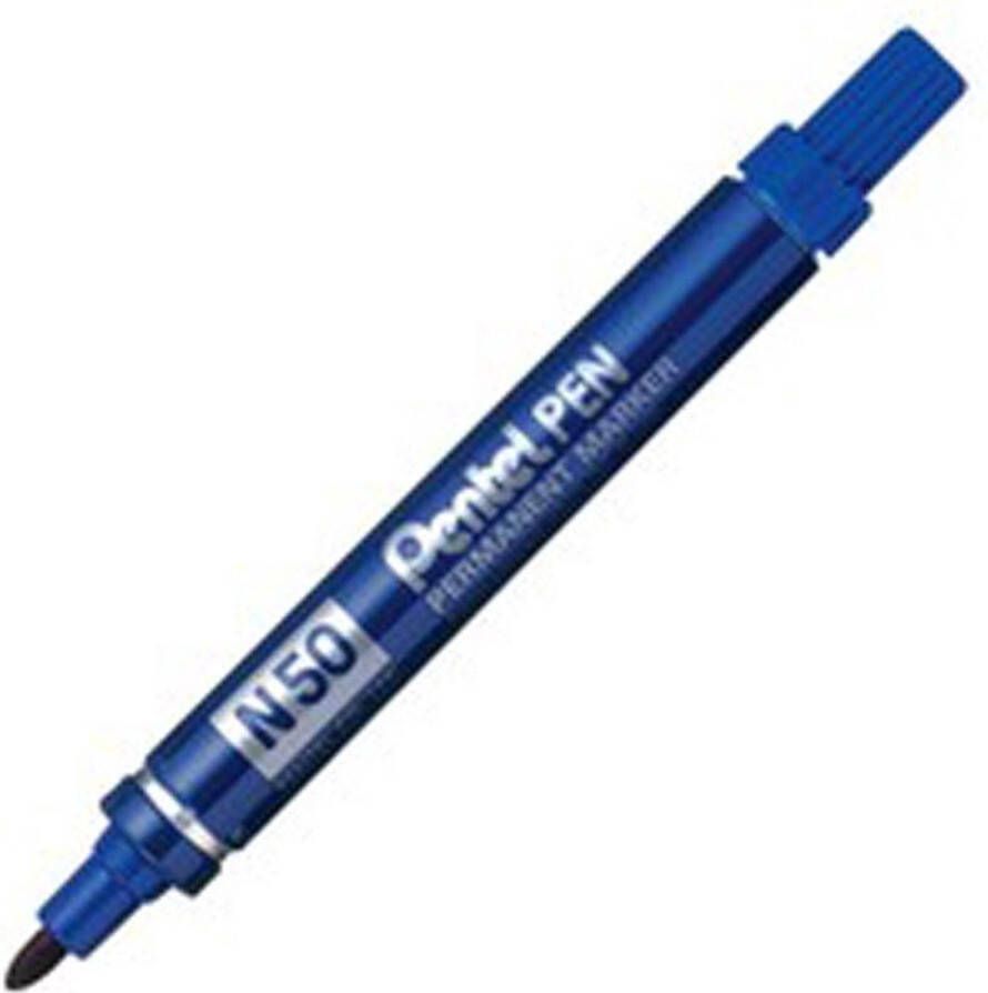 Pentel N 50 permanente marker Blauw Kogelpunt 12 stuk(s)