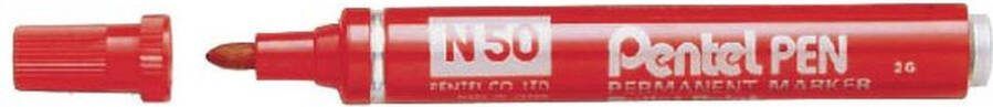 Pentel Viltstift N50 rond rood 1.5-3mm 1 stuk 12 stuks