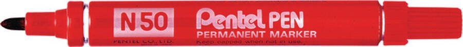 Pentel Viltstift N50 rond rood 1.5-3mm 1 stuk 12 stuks