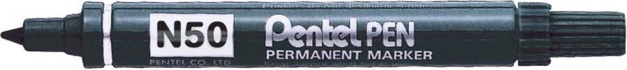 Pentel Viltstift N50 rond zwart 1.5-3mm 12 stuks 12 stuks