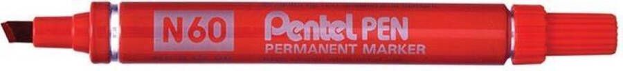 Pentel Viltstift n60 schuin 1.2-6mm rood | 12 stuks
