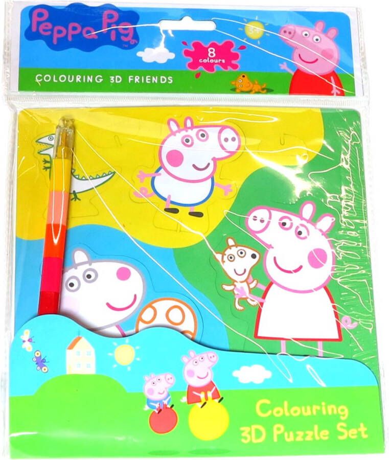 Peppa Pig 3D vrienden kleuren Met kleurpen 4 figuurtjes om in te kleuren