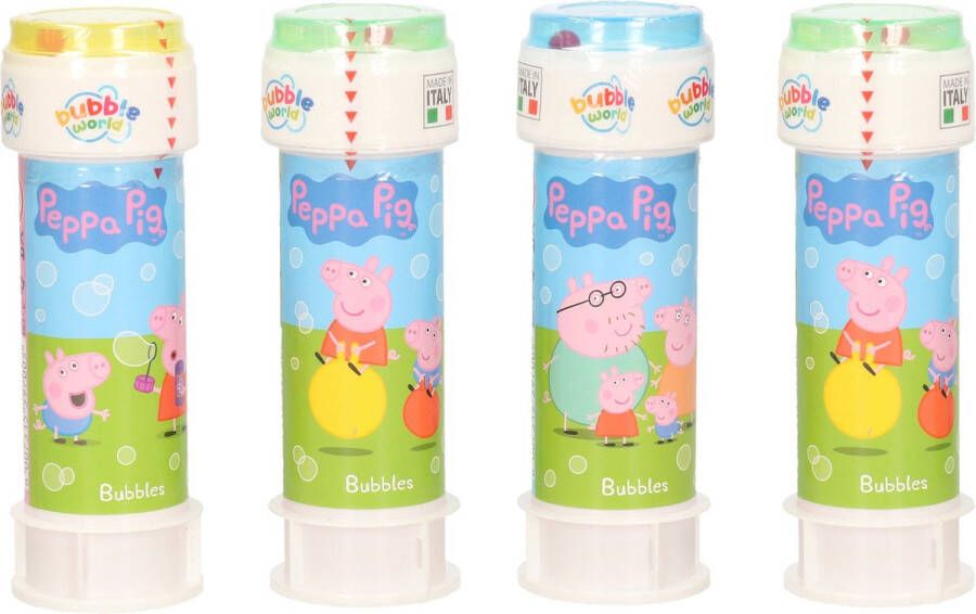 Peppa Pig 4x bellenblaas flesjes met spelletje 60 ml voor kinderen Uitdeelspeelgoed Grabbelton speelgoed